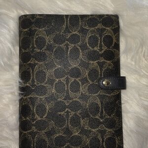 Coach Black & Brown Signature Card Holder Organizer